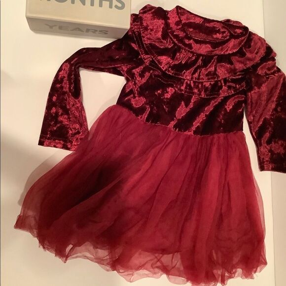 No Brand Other - Velvet tulle tutu long sleeve holiday dress 18 months